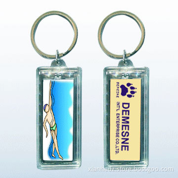 Solar keychain with two LOGO exchange Flashing
